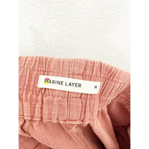 Marine Layer Elle Relaxed Crop Pants Size Medium Rust Orange Preppy Minimalist - Picture 5 of 13